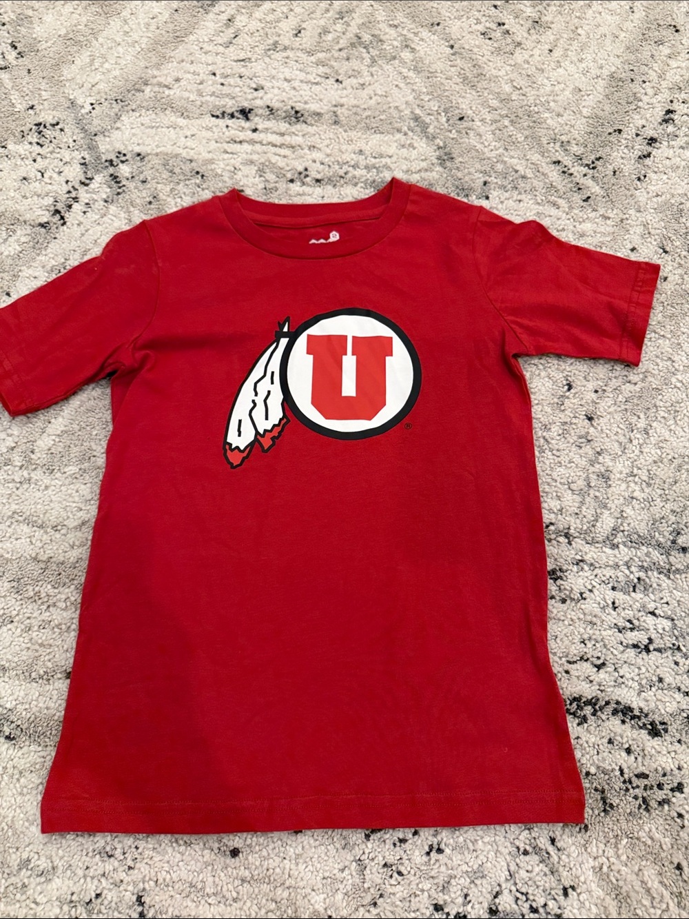 Kids' Red Short-Sleeve U Logo Tee